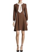 Michael Kors Long-Sleeve Cady Cutout Mini Dress - Lyst