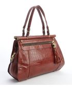 Oryany Mahogany Croc Embossed Leather 'Zoe' Shopper Bag - Lyst
