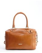 Rebecca Minkoff Tan And White And Navy Weaved Leather Convertible Tote Bag - Lyst