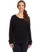 French Connection Zipper Accented Sweater - Lyst