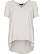 Topshop Chiffon Sleeve V-Neck Tunic - Lyst