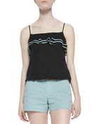 Joie Finabella Ruffle-Trim Sleeveless Top - Lyst