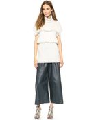 Derek Lam Fringed Turtleneck Sweater Vest - Beige - Lyst