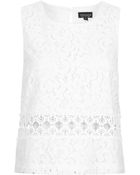 Topshop Crochet Flower Detail Shell Top - Lyst