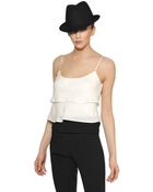Emporio Armani Double Silk Georgette Ruffle Tank Top - Lyst