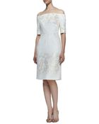 J. Mendel Jacquard Off-Shoulder Dress - Lyst