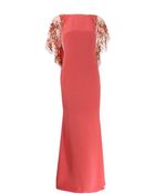 Notte By Marchesa Illusion Embroidered Sleeve Gown - Lyst