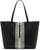 Vince Camuto Leila Leather Embossed Stripe Tote - Lyst