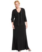 Alex Evenings Plus Size Jewel-Trim Gown And Jacket - Lyst