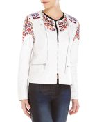 Rebecca Minkoff Chalk Abc Leather Jacket - Lyst