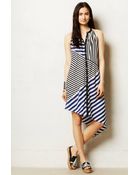 Aryn K. Pieced Stripe Swing Dress - Lyst