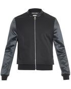 Paul Smith Satin-Sleeve Wool Bomber Jacket - Lyst