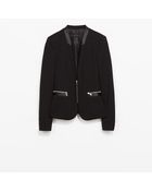 Zara Pique Blazer with Zips - Lyst