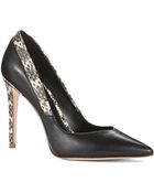 Elie Tahari Alisa Heels With Animal Print Trim - Lyst