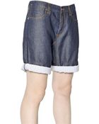 Marni Cotton And Linen Denim Shorts - Lyst