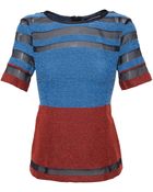 Ostwald Helgason Striped Mesh Top - Lyst