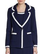 St. John Santana Knit Tipped Boyfriend Blazer - Lyst