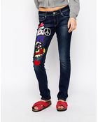 Love Moschino Patch Logo Skinny Jeans - Lyst