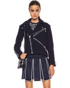 Kenzo Textured Wool Motorcycle Jacket - Lyst