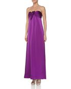 BCBGMAXAZRIA Strapless Knotted Satin Gown - Lyst