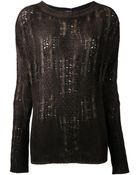 Avant Toi Boxy Cable Knit Pullover - Lyst