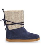 Toms Navy Cable Knit Suede Women'S Nepal Boots - Lyst