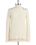 Jones New York Cable Knit Sweater - Lyst