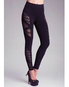 Bebe Mishmash Leggings - Lyst