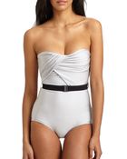 Zimmermann One Piece Belted Swimsuit - Lyst
