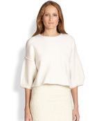 Alice + Olivia Audreana Cropped Wool-Felt Pullover - Lyst