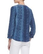 Joie Pearline Snake-Print Bracelet-Sleeve Top - Lyst