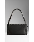 Burberry Medium Studded Padlock Leather Hobo Bag - Lyst