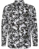 Jil Sander Graphic Floral Print Shirt - Lyst