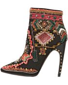 Emilio Pucci 115mm Suede Embroidered Ankle Boots - Lyst