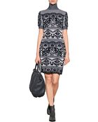 Alberta Ferretti Wool Intarsia Knit Sweater Dress - Lyst