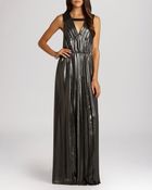 BCBGeneration Maxi Dress - Pleated Metallic - Lyst