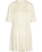 Etoile Isabel Marant Valley Pleated Washed-Silk Mini Dress - Lyst