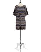Jessica Simpson Patterned Cold Shoulder Dress - Lyst