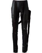 Rick Owens Draped Panel Leggings - Lyst