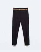 Zara Cool Wool Cropped Trousers - Lyst