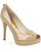 Michael Michael Kors Patent York Peep-Toe Platform Pumps - Lyst