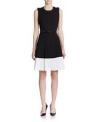 Calvin Klein Colorblock Fit-And-Flare Dress - Lyst