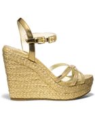 MICHAEL Michael Kors Cicely Metallic Wedge Sandal - Lyst