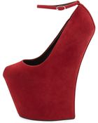Giuseppe Zanotti Suede Heel-Less Wedge Pump - Lyst
