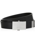 Saint Laurent Square Buckle Leather Belt - Lyst