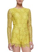Alexis Izu Longsleeve Florallace Short Jumpsuit - Lyst