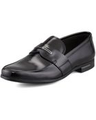 Prada Logo-Inset Leather Loafer - Black (12/13D) - Lyst