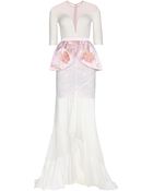 Alessandra Rich Silk And Lace Gown - Lyst