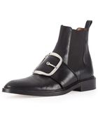 Givenchy Buckle-Strap Leather Ankle Boot - Lyst