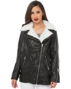 Akira Black Label Biker Girl Pu Oversized Jacket - Lyst